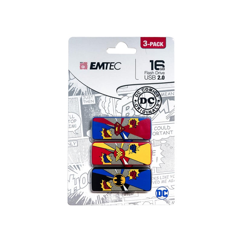 Emtec M700 Super Hero Flash Drive, 16Gb, 3-Pack - Image 2